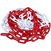 CADENA DE PLASTICO RESISTENTE 5M ROJA BLANCA